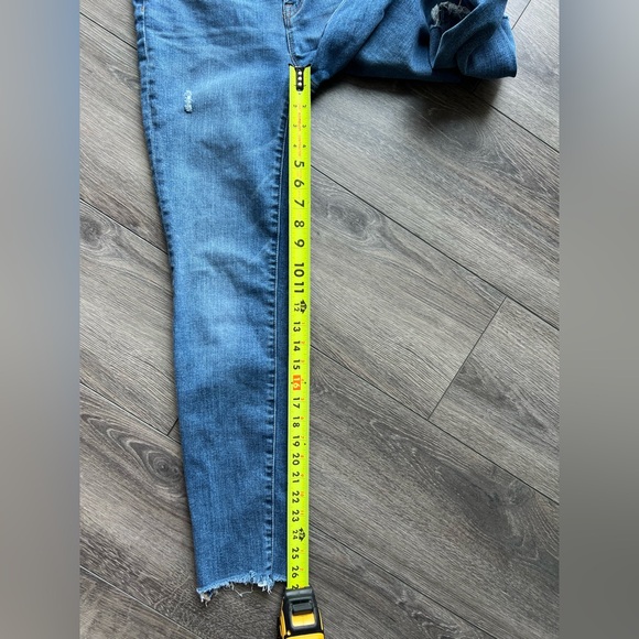 J. Crew 9” High Rise Toothpick Women's Skinny Jeans Raw Hem Size 26 Medium Wash - Picture 9 of 9